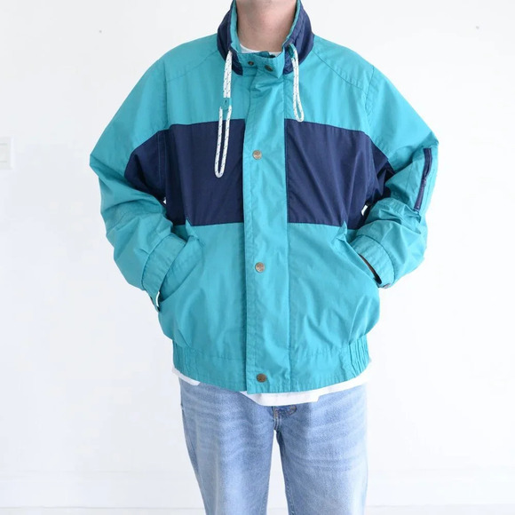 Other - Vintage 80S American Weekend Teal And Blue Zip Up  Nautical Lightweight Jacket M